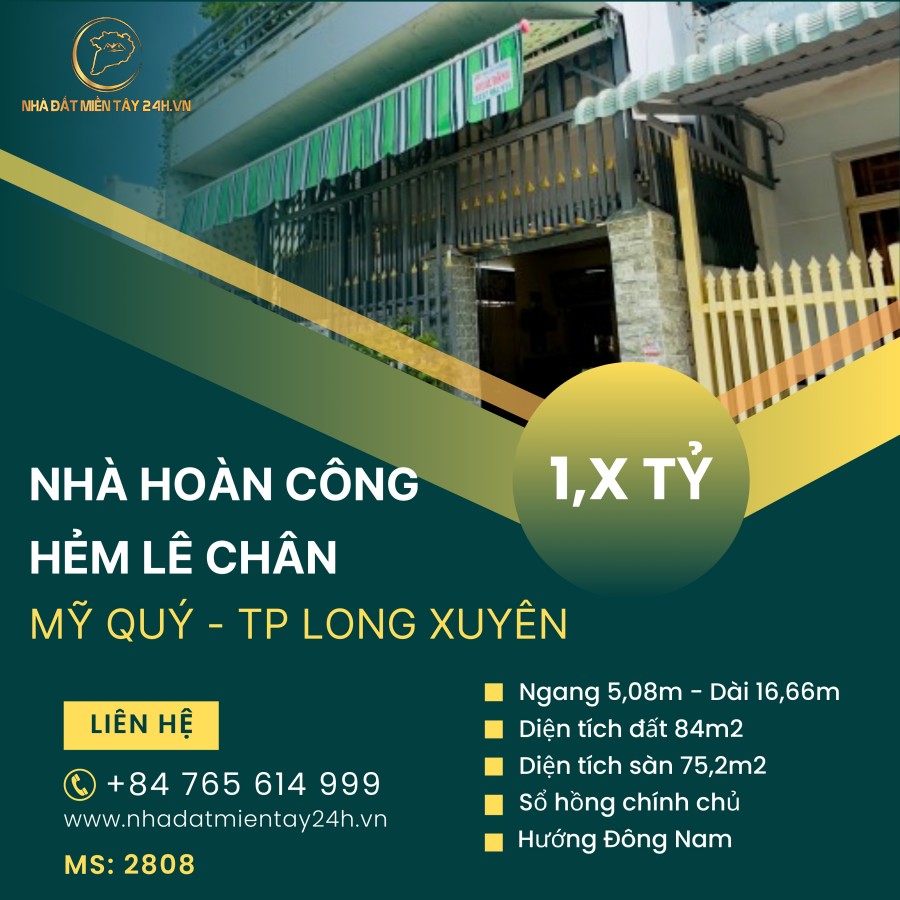 🏠 ĐẦU TƯ NGAY NHÀ HOÀN CÔNG TẠI MỸ QUÝ – LONG XUYÊN! (MS: 2808) 🏠